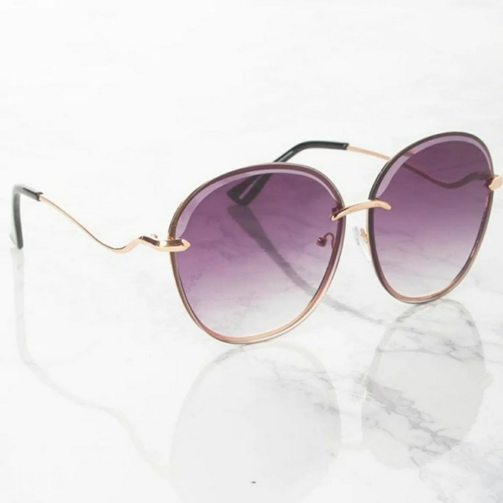 Oversised Rimless sunglasses